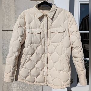 Marine Layer Cream Quilted Puffy Women's Jacket
